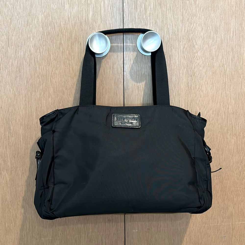 Kate Spade Stevie Diaper Bag in Black Nylon with Bows